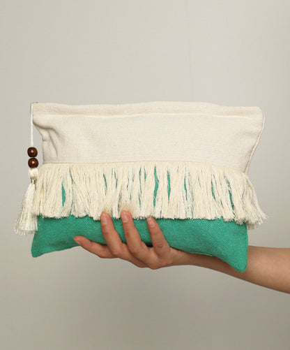 Green Fringe Clutch