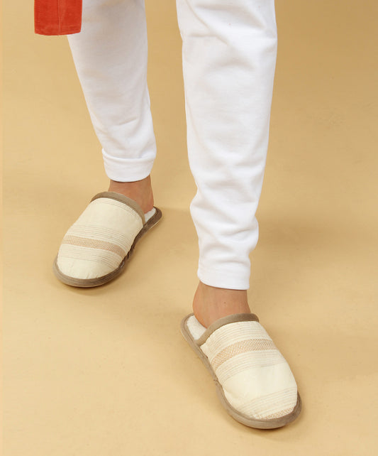 Beige Lined Mule