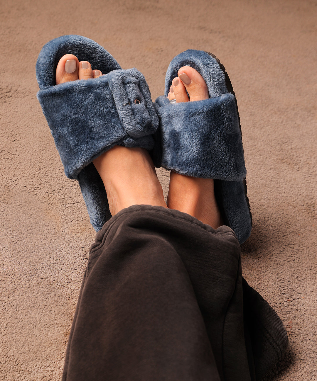 Blue Buckle Slipper